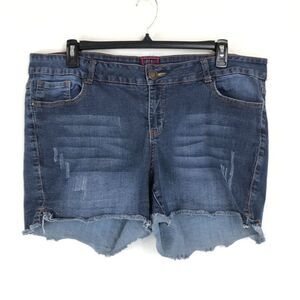Torrid Distressed Denim Shorts Women's Plus Size 22 Stretch Pockets Raw Hem